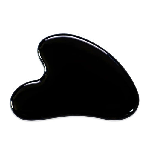 YAMHOHO Gua Sha Jade Stone Gua Sha Massage Tool, Guasha Tool for Face and Body Skin Massage. Tools for SPA Acupuncture, Pink Stone for Body Face Neck and Eye, Skin Care Gift for Woman (Black)