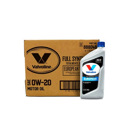 Valvoline European Vehicle Full Synthetic SAE 0W-20 Motor Oil 1 QT, Case of 6