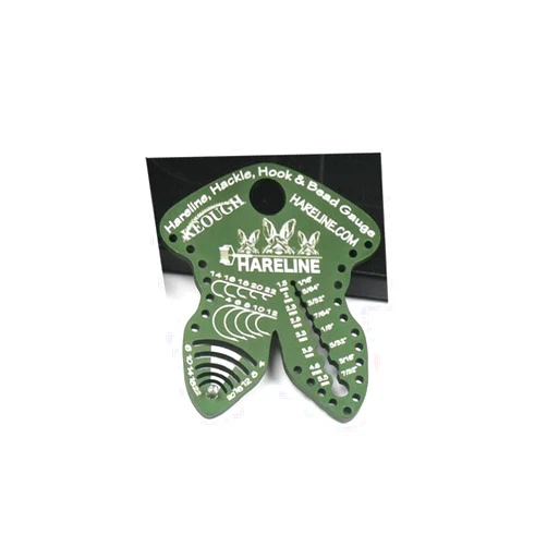Hareline Dubbin Hareline Hackle, Hook & Bead Gauge- Andodized Olive