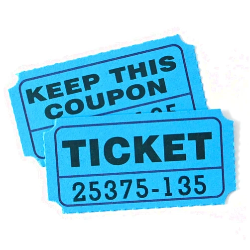 DGBDPACK 100 Raffle Tickets, 50/50 Double Ticket, Bold Numbers for Easy Reading, Ticket for Events, Entry, Class Reward & Prizes -Blue