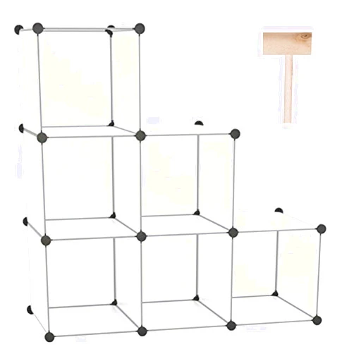 C&AHOME Cube Storage Organizer, 6-Cube Shelves Units, Closet Cabinet, DIY Plastic Modular Book Shelf, Ideal for Bedroom, Living Room, Office, 36.6