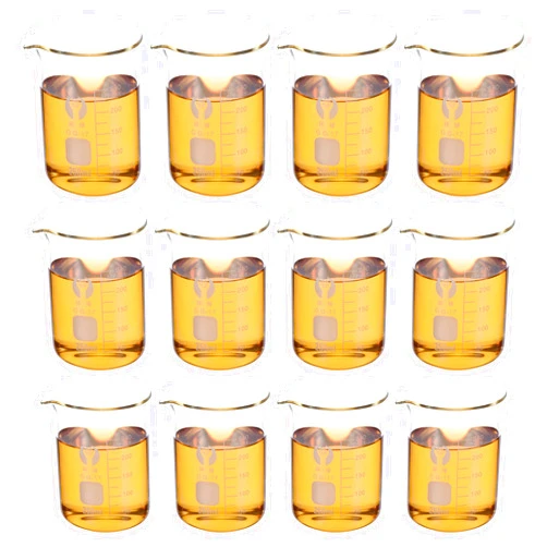 PATIKIL 250ml Low Form Glass Beaker, 12 Pack 3.3 Borosilicate Glass Graduated Printed Scale Measuring Cups with Spout for Kitchen Lab Liquids
