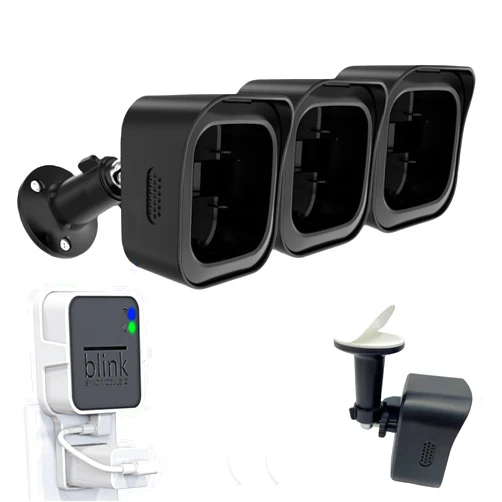 Vortexia All-New 3-Pack Blink Outdoor Camera Surveillance Mount(4th & 3rd Gen),Weatherproof Protective Housing and 360 Degree Adjustable Mount, with sync Module 2 and Foam Double-Sided Tape