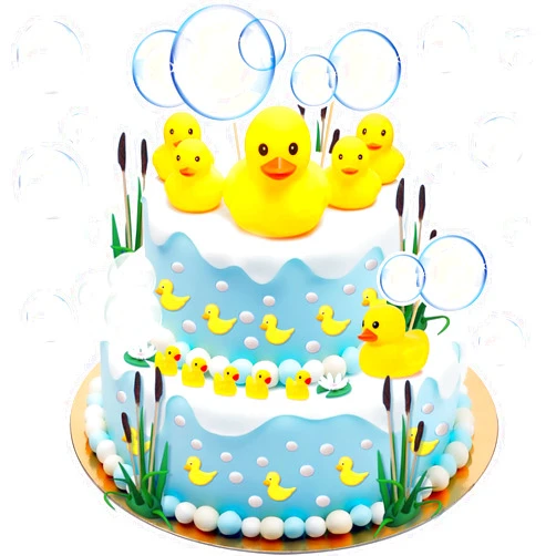 Taiyin 28 Pieces Duck Cake Decorations Duck Cake Toppers Baby Shower Cake Decoration Balls Bubble Ducky Cupcake Picks Duck Birthday Cake Decoration for Baby Shower Duck Theme Party Supplies