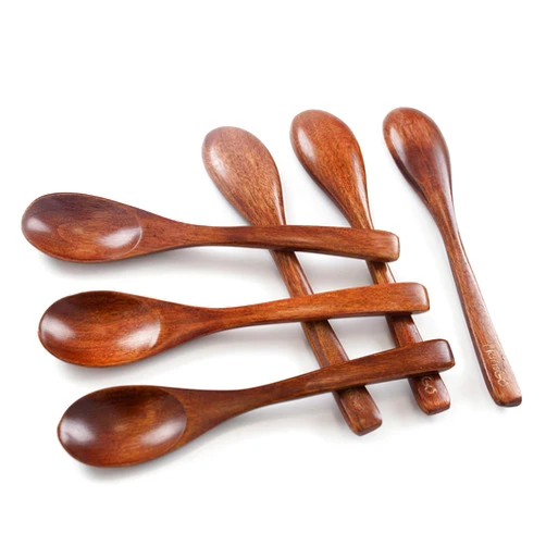 HANSGO Small Wooden Spoons, 6PCS Small Soup Spoons Wooden Spoons for Eating with Honey Coffee Tea Jam Bath Salts, 6