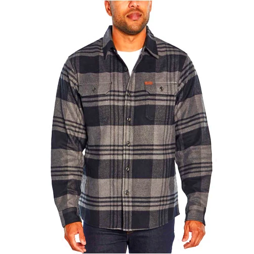 Orvis Men's Button Down Winter Heavy Weight Long Sleeve Flannel Shirt, Ale Gray Plaid, Medium