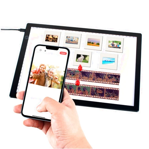 TCNEWCL Slide Viewer Light Pad for Slides and Film Negative Scanning, Ultra-Thin A4 Size Magnetic Backlight with 3 Brightness Levels, USB Powered