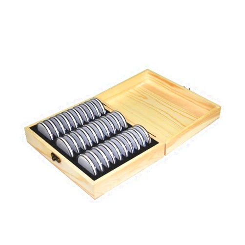 Lottoy Coin Cases,Coin Storage Box, 30 Grids Coin Holder Case with Storage Wooden Box Coin Collection Supplie for 20mm/25mm/30mm/35mm/40mm Coins