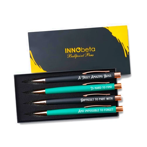 InnoBeta Boss Gifts for Men, Ballpoint Pen Set of 4, Perfect Boss Idea for Men/Male in Boss Day, Birthday, Christmas, Appreciation, Office