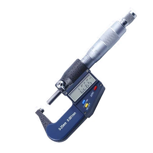 XBUYVRZ Micrometer 0-25mm 0.001mm Digital Double Point Outside Micrometer Electronic Carbide Tip micrometers Measuring Tools(Double Round Head)