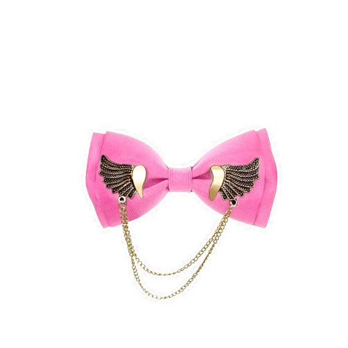 L04BABY Pink Handmade Bow Ties for Men Novelty Bronze Gold Metal Wings Chain Pre-tied Bowties Adjustable Wedding Party Banquet Bow Tie