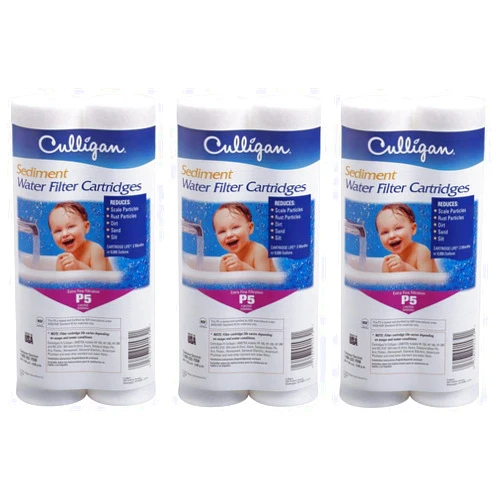Culligan P5 Whole House Premium Water Filter, 8,000 Gallons, 3 Pack, Sold as 6 Filters