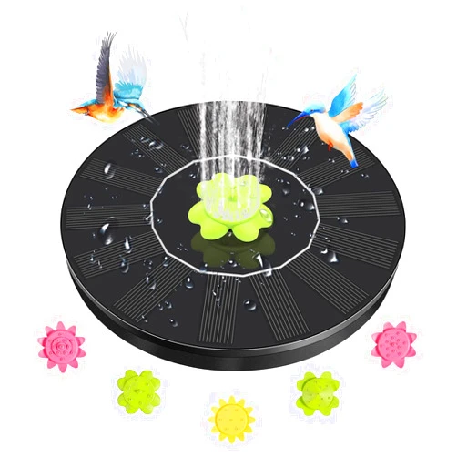 AsFrost Solar Bird Bath Fountains, Upgraded 1.4W Solar Powered Water Fountain Pump, Floating Solar Bird Feeder Fountain, Small Solar Waterfall Pump with 5 Nozzles for Fish Pond, Pool, Outdoor Garden