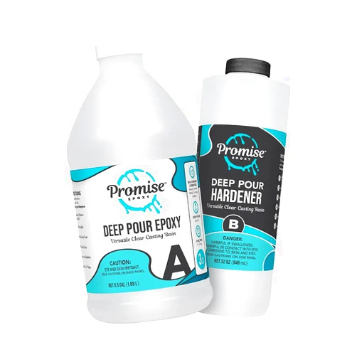Incredible Solutions Deep Pour Epoxy Resin Promise - 3 Quart Kit for River Tables & Artistic Castings and DIY Projects | Crystal Clear 2:1 Ratio USA-Made Resin | Low Odor | High-Gloss Finish | Up to 4