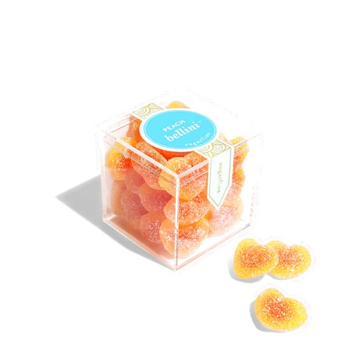 Sugarfina Peach Bellini Small Candy Cube Gummies, 3.6oz, 1 Count