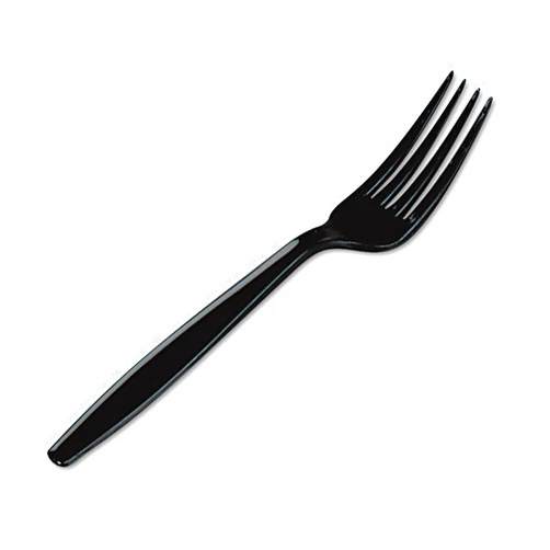 Dixie FH517 Plastic Cutlery, Heavyweight Forks, Black, 1000/Carton
