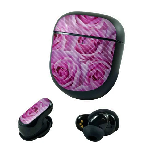 MIGHTY SKINS MightySkins Carbon Fiber Skin Compatible with Bose QuietComfort Earbuds II (2022) - Box of Roses | Protective, Durable Textured Carbon Fiber Finish | Easy to Apply and Change Styles | Made in The USA