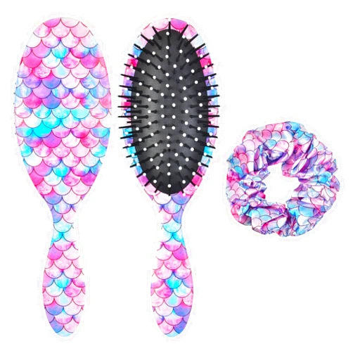 MaciRept Girls Hair Brush, Kids Detangle Hair Brush for Curly Hair, Wet/Dry Hair Brush for Women, Pain Free Hair Brush for Thick Hair (Mermaid Tail)