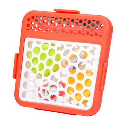 HOZETOKE Dishwasher Basket for Small-Item, Silicone Mesh Dishwasher Storage Basket for Clean, Store and Organize Baby Bottle Accessories, BPA-free, Red