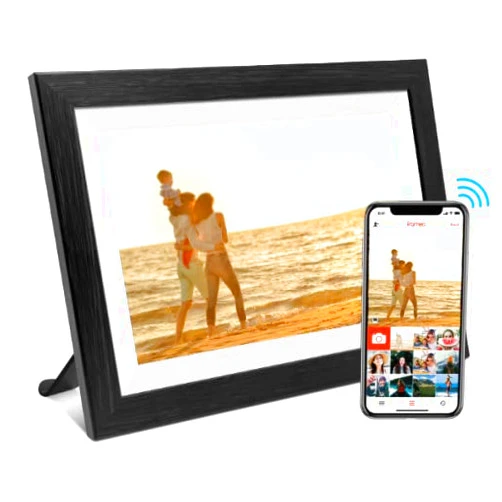 LuvLink Digital Photo Frame! Black Smart Frameo WiFi Connected Photo Frame - 10 inch, 1280x800, 16 GB. Send Photos to Your Loved Ones from Anywhere!