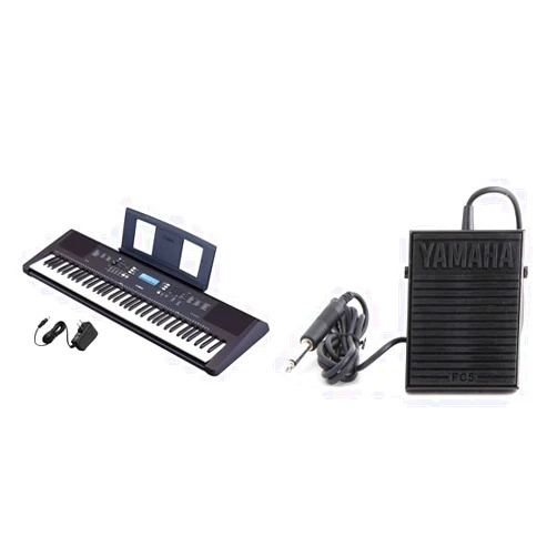 Yamaha PSR-EW310 76-key Portable Keyboard with Power Supply & FC5 Compact Sustain Pedal for Portable Keyboards, black Power Supply Included + Pedal, black