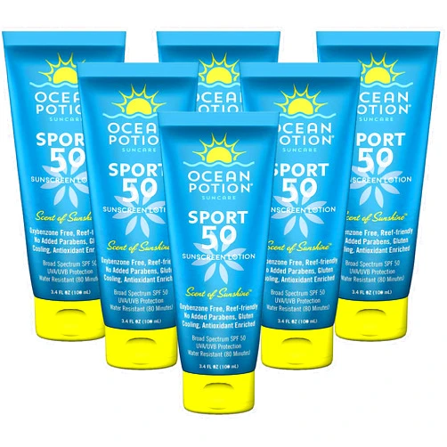 Ocean Potion SPF 50 Scent of Sunshine Sunscreen Lotion, 3.4 Ounce (Pack of 6)