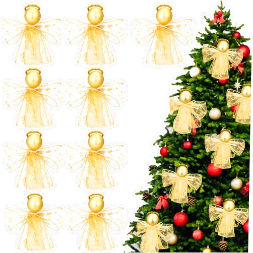 Briwooody 12 Pcs Christmas Gold Angel Ornaments Pocket Angels Hanging Ornaments for Christmas Tree Xmas Angel Ball Decoration for Holiday Winter Decor Party Supplies Home Gifts