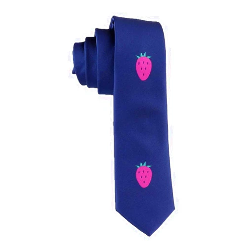 damdos Neckties for Fans Killer Queeon Yos-hikage Skull Neck Tie Cosplay Costumes (Dark blue-strawberry)