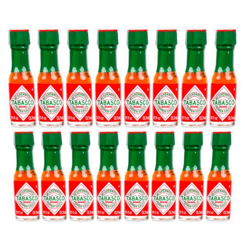 Snackivore Tabasco Sauce Mini Hot Sauce Bottles- 16 Pack of Mini Hot Sauce Bottle. Travel Hot Sauce, Mini Tabasco Sauce Bottles.