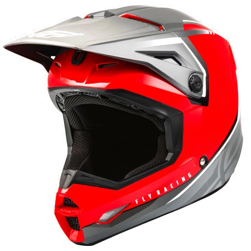 Fly Racing 2023 Kinetic Vision Helmet (Red/Grey, Youth Large)