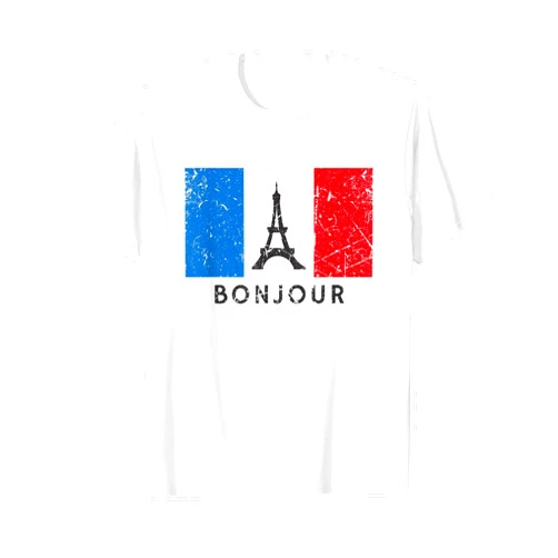 Paris, Frankreich Eiffelturm Französische Flagge Vintage Paris French Flag Eiffel Tower Bonjour T-Shirt
