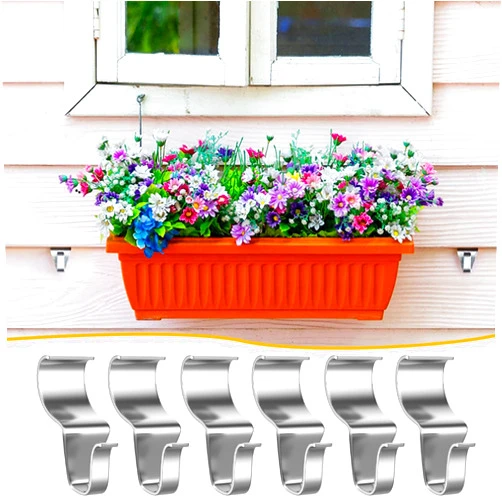 Ulafbwur Vinyl Siding Hooks, 6/10pcs Stainless Steel Siding Hangers, Hidden Seam Creative Hook, No-Hole Needed Rustproof Heavy Duty Clips Hanger for Home Use, Outdoor Decorations (Silver) 6 pcs