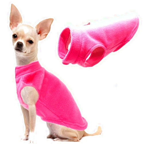 Barleygoo Dog Fleece Vest Soft Winter Jacket Sweater with D-Ring Leash Cold Weather Coat Hoodie for Small Medium Large Dogs Dark Pink Small