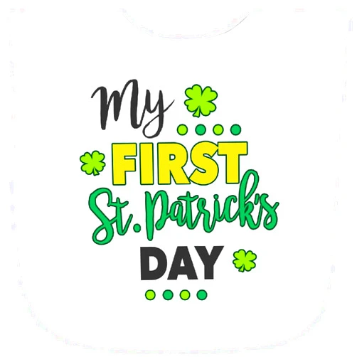 inktastic My First St Patrick's Day with Shamrocks Baby Terry Cloth Bib