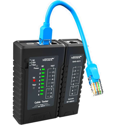 NOYAFA NF-468CS Network Cable Tester Telephone & Continuity Tester Ethernet Cable Mapper for RJ45/RJ11/RJ12/CAT5/CAT6/POE Test UTP/STP Network Test Tool (Black)