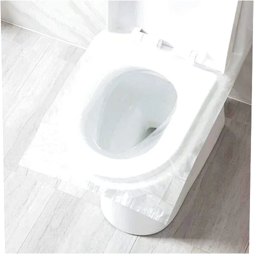 Aiwpstoin 50 Pcs Travel Disposable Toilet Seat Cover, Waterproof Portable Potty Training Seat Liners Toilet Pad Disposable Individually Wrapped for Kids and Adults (Clear)