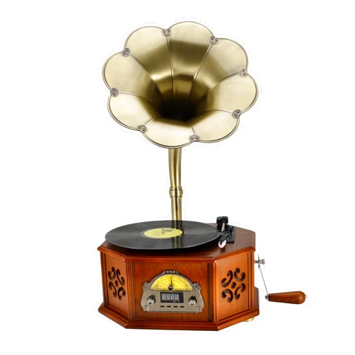 Kalesong Hand Crank Record Player - Retro Bluetooth Turntable with Built-in Speakers, Portable Vintage Phonograph for Home Decor, Parties & Collectors | Multi-Functional Vinyl Player with Aux/USB Play