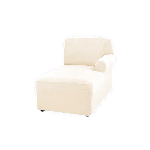 XOOTOO Left/Right Thick L Shape Sofa Chaise Lounge Cover, Stretch Sofa Chaise Protector for Living Room Chaise Slipcover Chaise Lounge Couch Cover Machine Washable (Beige,Chaise Lounger(Right))