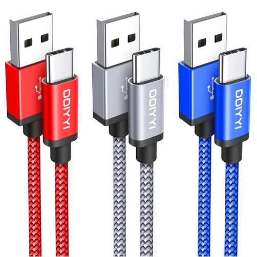 DDIYYI USB C Cable Fast Charging 6ft, 3-Pack USB to USB C Cable Braided Charger Cord for iPhone 16/iPhone 16 Pro/iPhone 16 Plus/iPhone 16 Pro Max/iPhone 15 Series and More, USBA to USBC Cord
