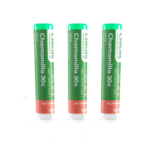 OLLOÏS OLLOIS Chamomilla 30C Organic, Lactose-Free, Kosher Homeopathic Medicine, 80 Pellets (Pack of 3)