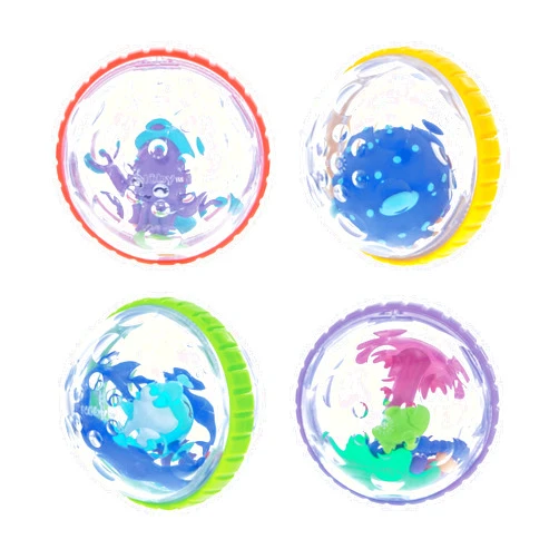 Nuby Bubbly Buds Interactive Bath Set - (4-Pack) Baby Bath Toys - 6+ Months