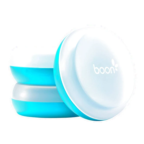 Boon Nursh Baby Bottle Storage Buns - Baby Bottle Holder for Nursh Baby Bottles - Travel Baby Bottle Holder - Blue and White - 3 Count