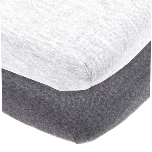 Cuddly Cubs Fitted Pack and Play Sheets Compatible ith Graco Pack n Play and Other 27 x 39 Inch Playard Mattress Pad – Heather Grey – 2 Pack