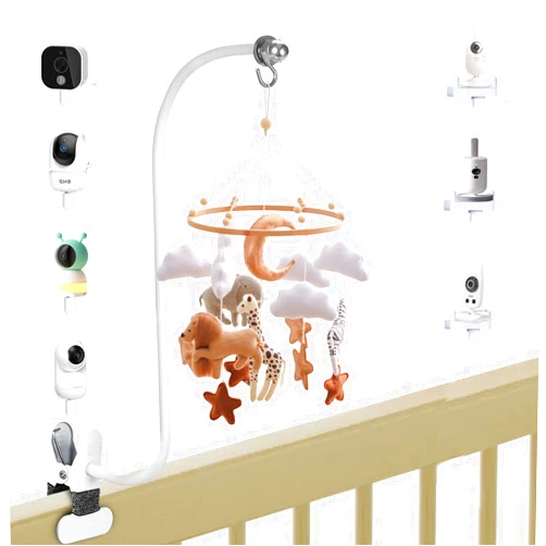 AoHkers Baby Crib Mobile Arm, Flexible Changing Table Clamp, 68cm Gooseneck Mobile Crib Holder Hanging Crib Attachment, Multifunctional Monitor Mount, Universal Cam Mounting Bracket, Mobile Phone Holder
