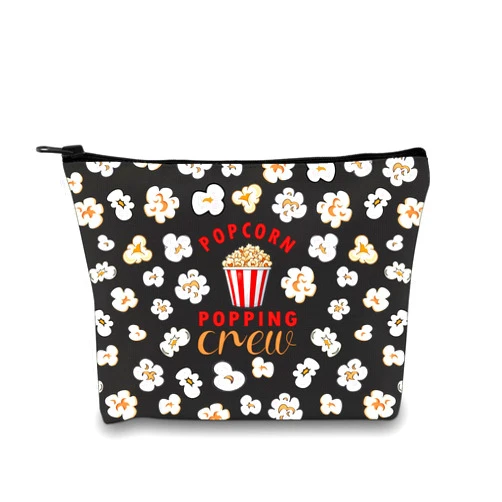 G2TUP Popcorn Lover Gift Popcorn Popping Crew Makeup Bag Film Lover Cosmetic Bag Movie Night Gift Cinema Staff Gift (Popcorn Popping MB)