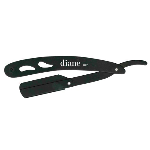 Diane Professional Straight Edge Shaving Razor, Black, 0.15 lb