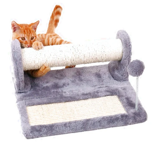 PAWZ Road Cat Scratching Post and Pad, Sisal-Covered Scratch Posts and Pads with Play Ball Great for Kittens and Cats