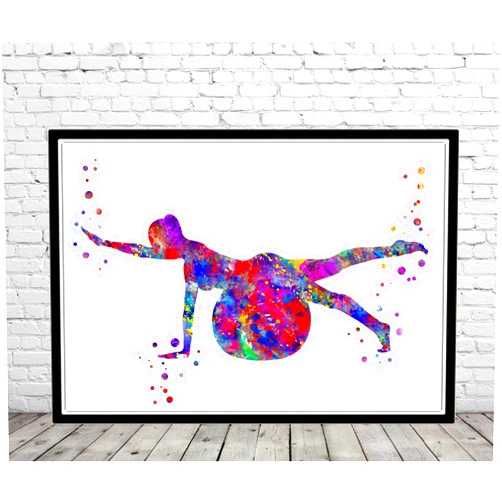 Custom Pilates woman workout watercolor print sport decor fitness girl wall art female exercises pilates birthday Poster Prints room Print Picture Home Decor images Photo Art Wall Hanging,183