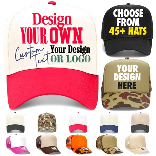 BROTHER TRUCKERS Design Your Own Custom Vintage Trucker Hat | Upload Text, Logo, Or Image | Premium Snapback Baseball Hat for Men & Women