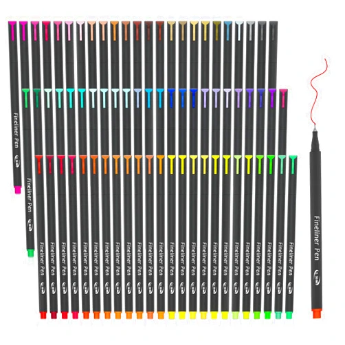Tebik 80 Pack Planner Colored Pens, 72 Colors Drawing Pens with 8 Stencils, Fineliners for Journal Planner Note Calendar Writing Coloring, Drawing & Detailing School Office Art Supplies